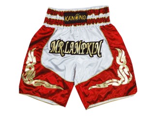 Personalisierte Boxershorts , Boxershorts erstellen : KNBXCUST-2043-Weiß-Rot